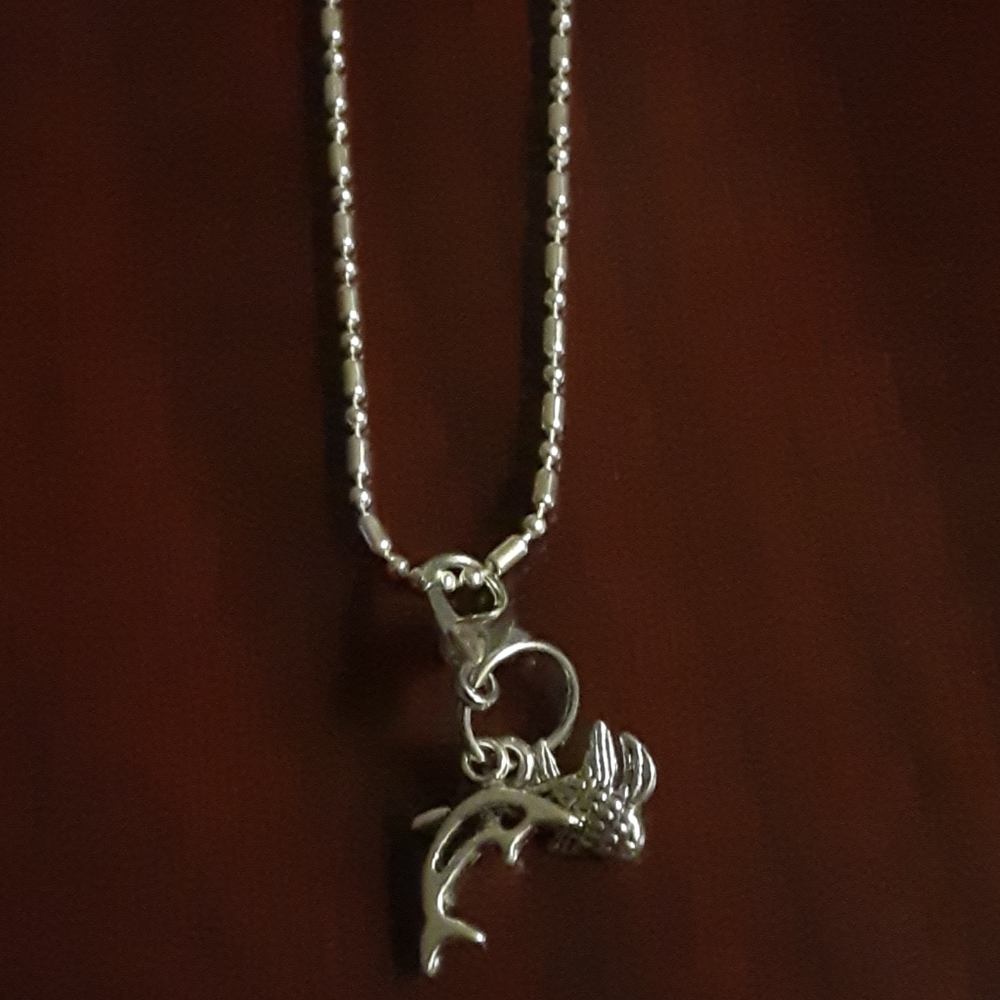 silver necklace with charms